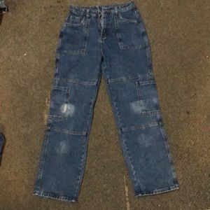 SHEIN Blue denim cargos